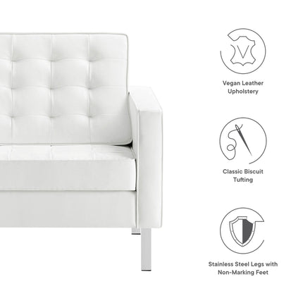 Modway EEI-3391 Loft Tufted Vegan Leather Armchair Modway