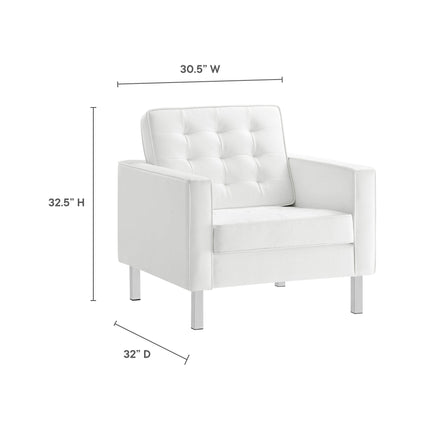 Modway EEI-3391 Loft Tufted Vegan Leather Armchair Modway