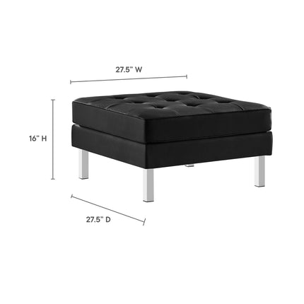 Modway EEI-3394 Loft Tufted Vegan Leather Ottoman Modway