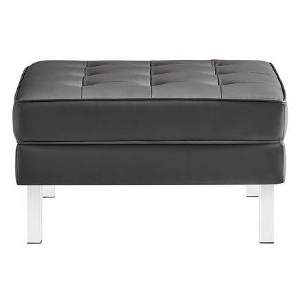 Modway EEI-6409 Loft Tufted Vegan Leather Armchair and Ottoman Set Modway