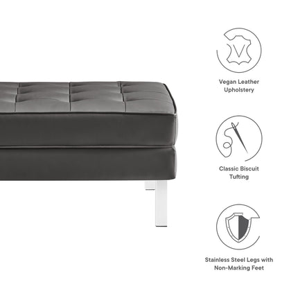 Modway EEI-3394 Loft Tufted Vegan Leather Ottoman Modway