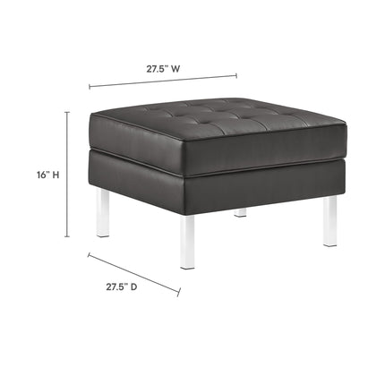 Modway EEI-3394 Loft Tufted Vegan Leather Ottoman Modway
