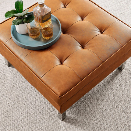 Modway EEI-3394 Loft Tufted Vegan Leather Ottoman Modway