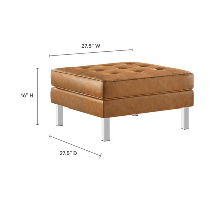 Modway EEI-3394 Loft Tufted Vegan Leather Ottoman Modway