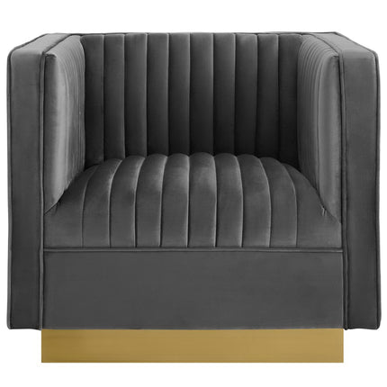 Modway EEI-3406 Sanguine Vertical Channel Tufted Accent Performance Velvet Armchair Modway