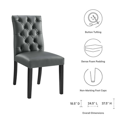 Modway EEI-3472 Duchess Vinyl Dining Chair Set of 2 Modway