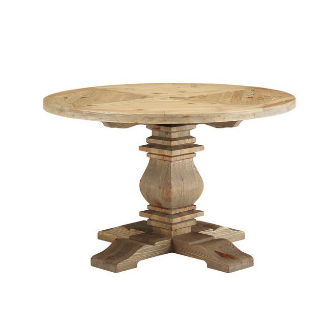 Modway EEI-3491 Column 47" Round Pine Wood Dining Table Modway
