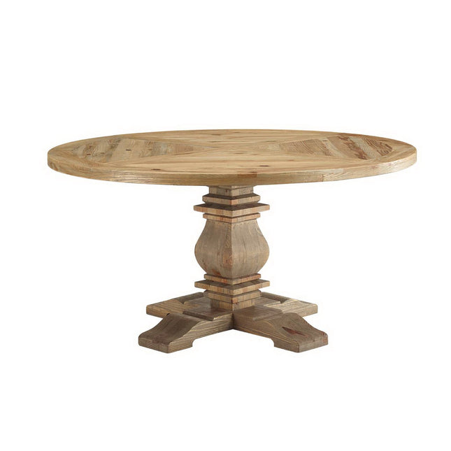 Modway EEI-3493 Column 59" Round Pine Wood Dining Table Modway