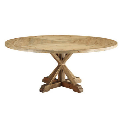 Modway EEI-3496 Stitch 71" Round Pine Wood Dining Table - Plaza Home Decor