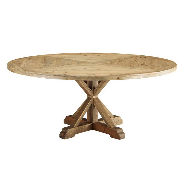 Modway EEI-3496 Stitch 71" Round Pine Wood Dining Table - Plaza Home Decor