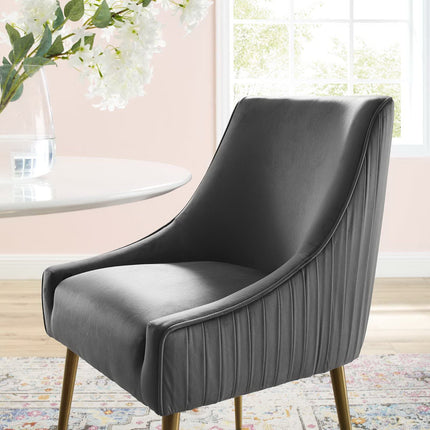Modway EEI-3509 Discern Pleated Back Upholstered Performance Velvet Dining Chair Modway