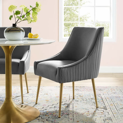 Modway EEI-3509 Discern Pleated Back Upholstered Performance Velvet Dining Chair Modway