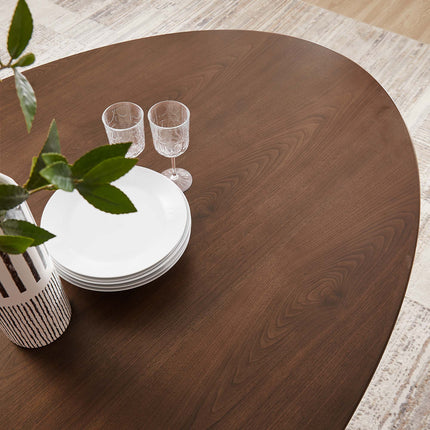 Modway EEI-3544 Lippa 78" Oval Walnut Wood Dining Table Modway