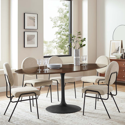 Modway EEI-3544 Lippa 78" Oval Walnut Wood Dining Table Modway