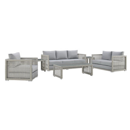 Modway EEI-3559 Aura 6 Piece Outdoor Patio Wicker Rattan Set Modway