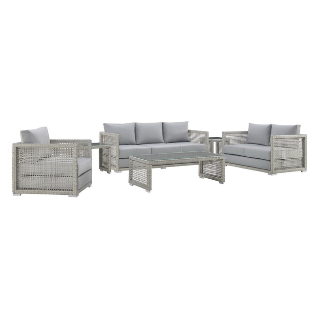 Modway EEI-3559 Aura 6 Piece Outdoor Patio Wicker Rattan Set Modway