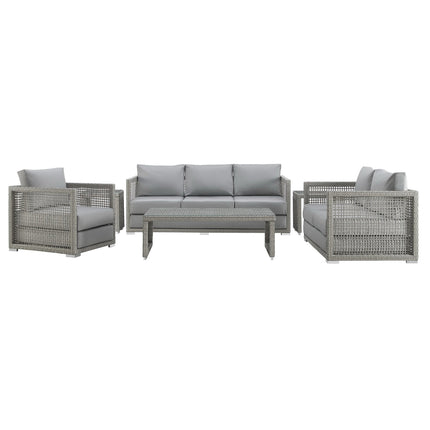 Modway EEI-3559 Aura 6 Piece Outdoor Patio Wicker Rattan Set Modway