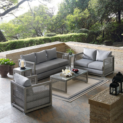 Modway EEI-3559 Aura 6 Piece Outdoor Patio Wicker Rattan Set Modway