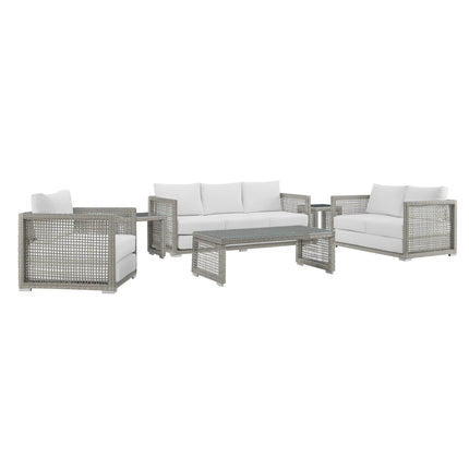 Modway EEI-3559 Aura 6 Piece Outdoor Patio Wicker Rattan Set Modway