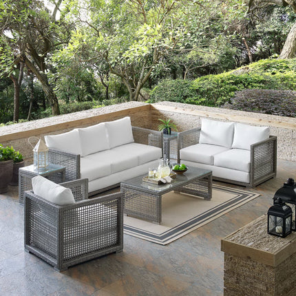 Modway EEI-3559 Aura 6 Piece Outdoor Patio Wicker Rattan Set Modway