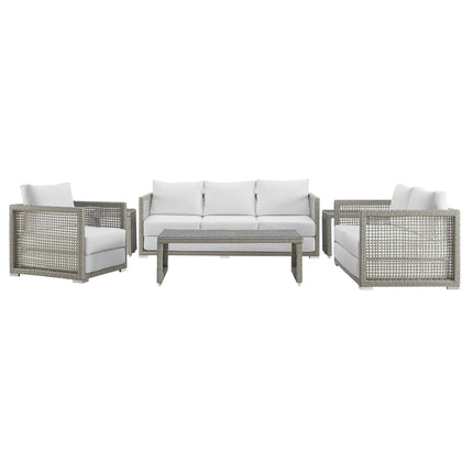 Modway EEI-3559 Aura 6 Piece Outdoor Patio Wicker Rattan Set Modway