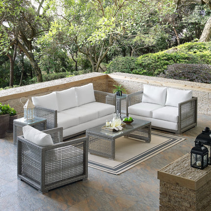 Modway EEI-3559 Aura 6 Piece Outdoor Patio Wicker Rattan Set Modway