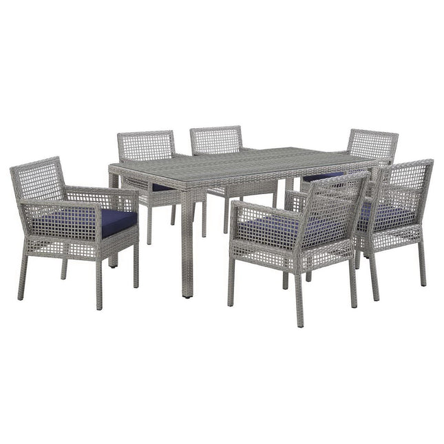 Modway EEI-3560 Aura 7 Piece Outdoor Patio Wicker Rattan Set Modway