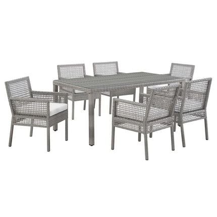 Modway EEI-3560 Aura 7 Piece Outdoor Patio Wicker Rattan Set Modway