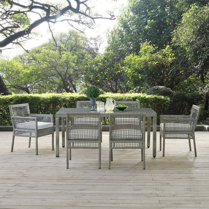 Modway EEI-3560 Aura 7 Piece Outdoor Patio Wicker Rattan Set Modway