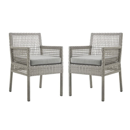 Modway EEI-3561 Aura Outdoor Patio Wicker Rattan Dining Armchair Set of 2 Modway