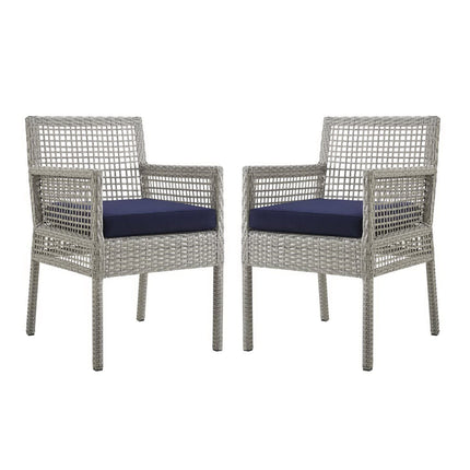 Modway EEI-3561 Aura Outdoor Patio Wicker Rattan Dining Armchair Set of 2 Modway