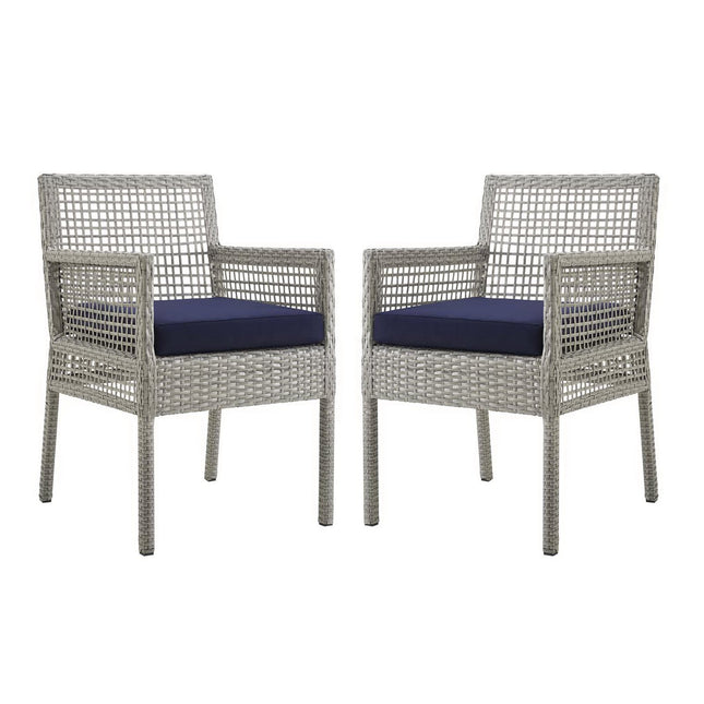 Modway EEI-3561 Aura Outdoor Patio Wicker Rattan Dining Armchair Set of 2 Modway