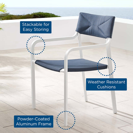 Modway EEI-3573 Raleigh Stackable Outdoor Patio Aluminum Dining Armchair Modway