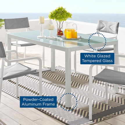Modway EEI-3576 Raleigh 59" Outdoor Patio Aluminum Dining Table Modway