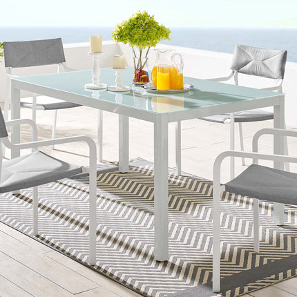 Modway EEI-3576 Raleigh 59" Outdoor Patio Aluminum Dining Table Modway