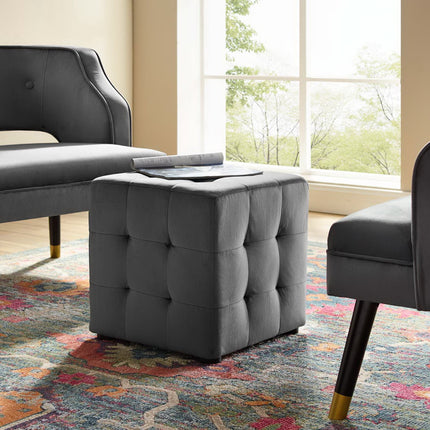 Modway EEI-3577 Contour Tufted Cube Performance Velvet Ottoman Modway