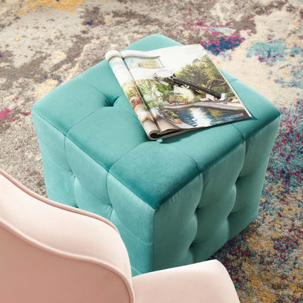 Modway EEI-3577 Contour Tufted Cube Performance Velvet Ottoman Modway