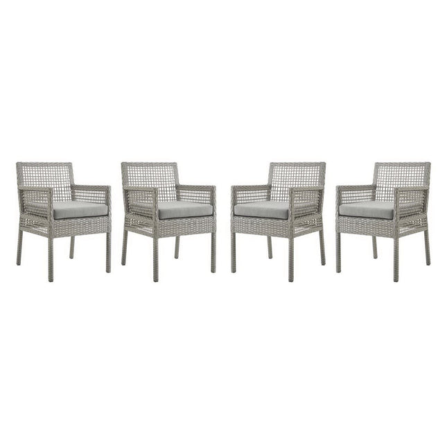 Modway EEI-3594 Aura Outdoor Patio Wicker Rattan Dining Armchair Set of 4 Modway