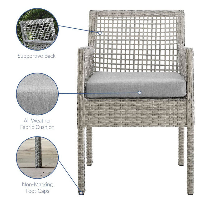 Modway EEI-3594 Aura Outdoor Patio Wicker Rattan Dining Armchair Set of 4 Modway