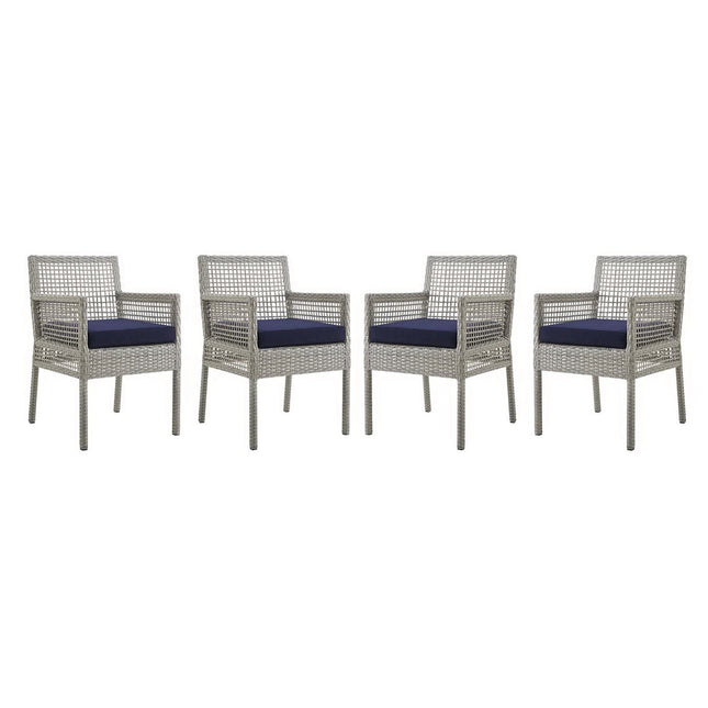 Modway EEI-3594 Aura Outdoor Patio Wicker Rattan Dining Armchair Set of 4 Modway