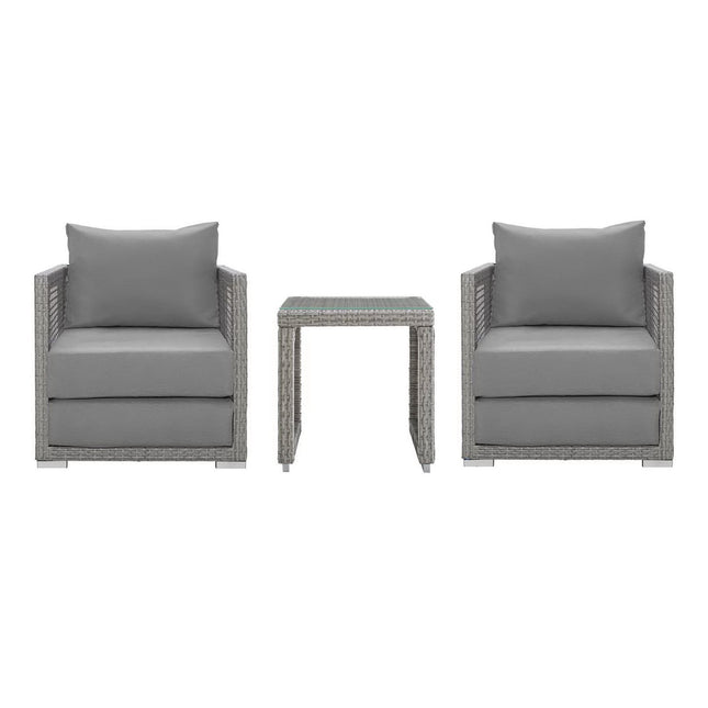 Modway EEI-3595 Aura 3 Piece Outdoor Patio Wicker Rattan Set Modway