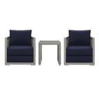 Gray Navy / Wicker Rattan