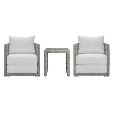 Modway EEI-3595 Aura 3 Piece Outdoor Patio Wicker Rattan Set Modway