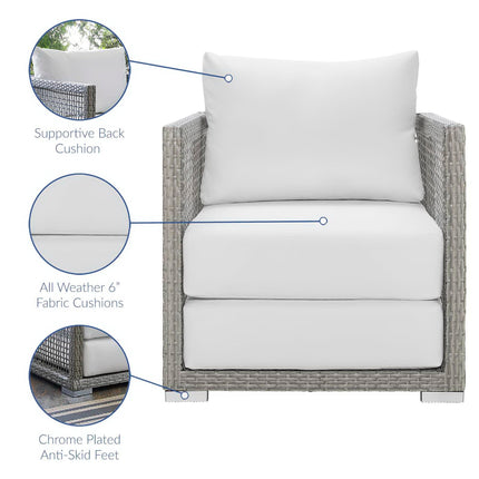 Modway EEI-3595 Aura 3 Piece Outdoor Patio Wicker Rattan Set Modway