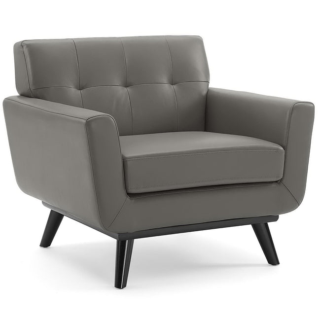 Modway EEI-3734 Engage Top-Grain Leather Living Room Lounge Accent Armchair Modway