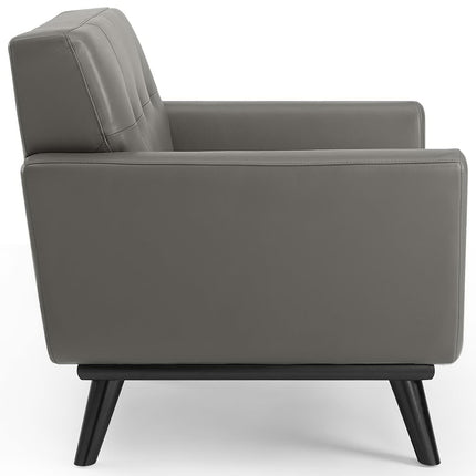 Modway EEI-3734 Engage Top-Grain Leather Living Room Lounge Accent Armchair Modway