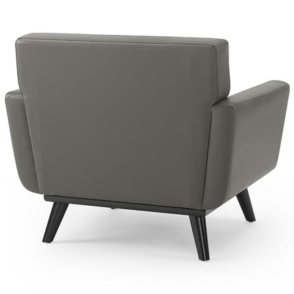 Modway EEI-3734 Engage Top-Grain Leather Living Room Lounge Accent Armchair Modway