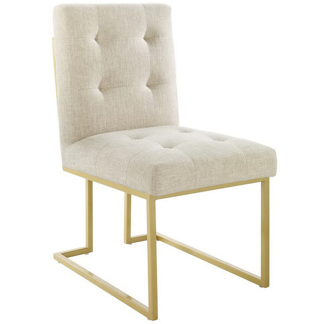 Modway EEI-3743 Privy Gold Stainless Steel Upholstered Fabric Dining Accent Chair Modway