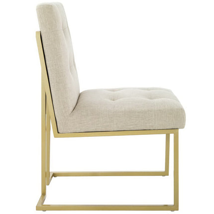 Modway EEI-3743 Privy Gold Stainless Steel Upholstered Fabric Dining Accent Chair Modway
