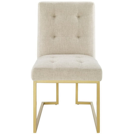 Modway EEI-3743 Privy Gold Stainless Steel Upholstered Fabric Dining Accent Chair Modway